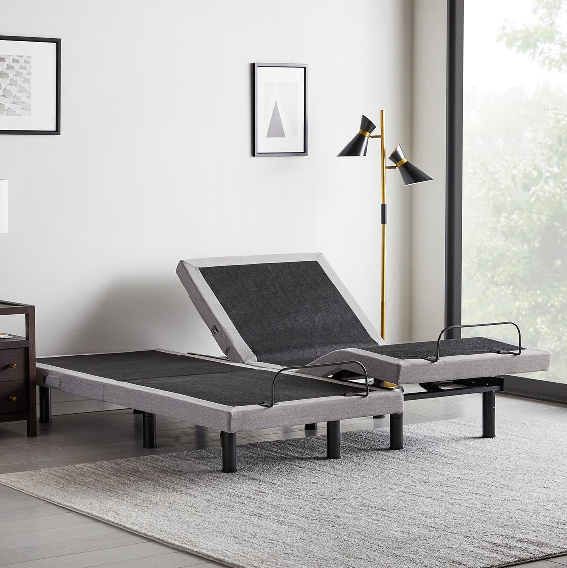 Malouf Structures™ M555 Smart Adjustable Bed Base – 5 Preset Positions including Zero Gravity, Advanced Vibrational Massage, and Bluetooth App Control - Floor Model - Prioka