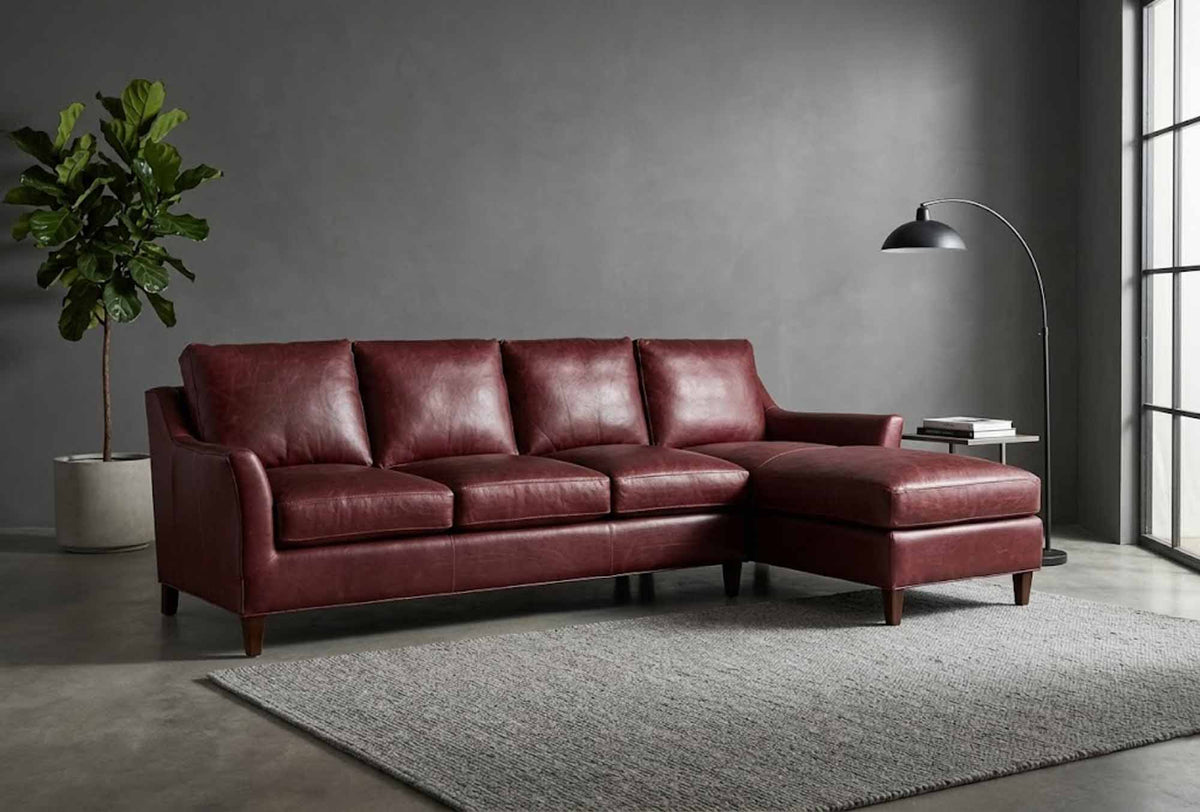 Marleigh Leather Sofa With Chaise - Prioka