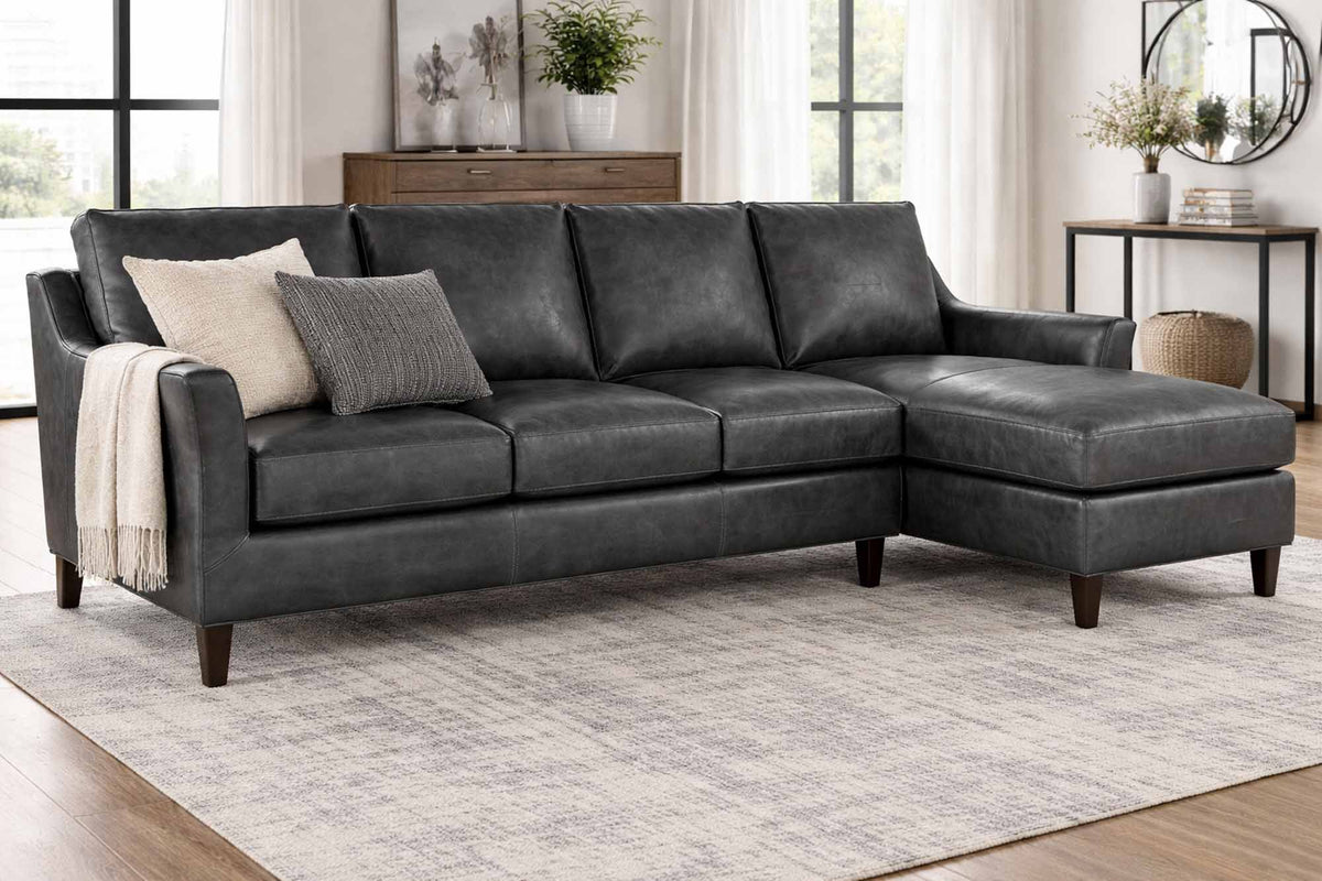 Marleigh Leather Sofa With Chaise - Prioka