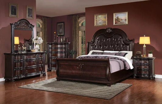 McFerran Home Furnishing B367 Brown Wood Bedroom Set - Prioka