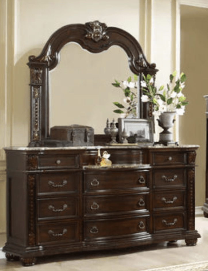 McFerran Home Furnishing B9500 Amber Dark Cherry Tufted Bedroom Set - Prioka