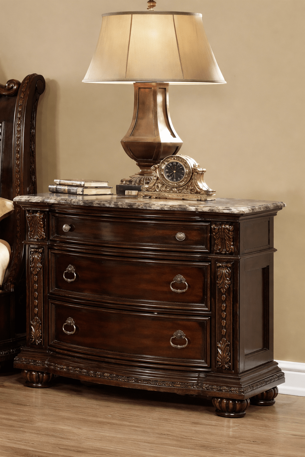 McFerran Home Furnishing B9500 Amber Dark Cherry Tufted Bedroom Set - Prioka