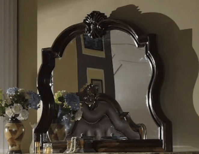 McFerran Home Furnishings B6005 Canopy Bedroom Set – Traditional Carved Solid Wood in Rich Brown Finish - Prioka