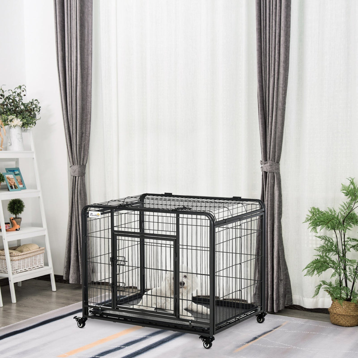 Metal Dog Crate Heavy Duty Kennel with Removable - Prioka