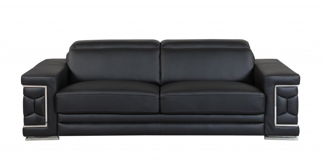 Milan Leather Seating Set – Black - Prioka