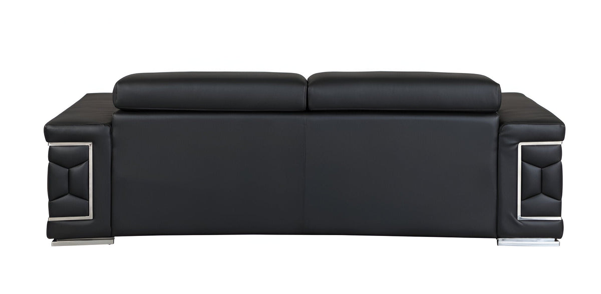 Milan Leather Sofa - Black - Prioka