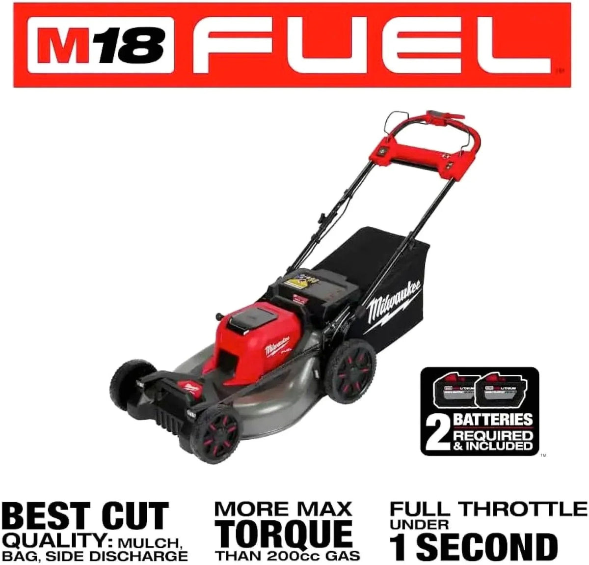 Milwaukee M18 Fuel 2823-22HD 21-inch Self-Propelled Dual Battery Walk Behind Mower Kit - Prioka