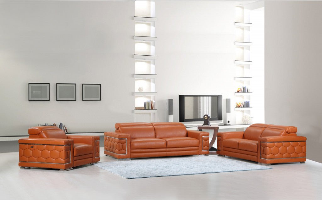 Monaco Leather Seating Set – Camel - Prioka
