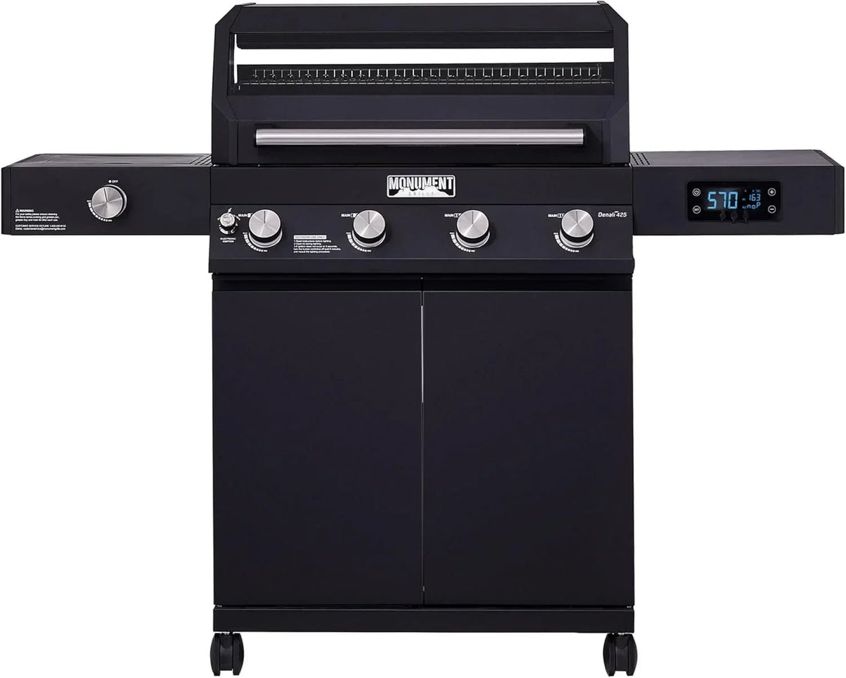 Monument Grills Denali 425 Black Smart Tech Propane Gas Grills - Prioka