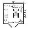 Handy Home Products Princeton 10 ft. x 10 ft. Wood Storage Shed