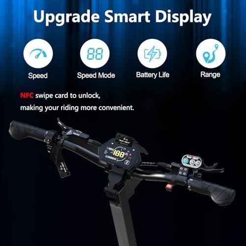 NANROBOT Electric Scooter Adults 50mph Dual Motor Electric Scooter with Suspension 80Miles Range Fast Sports Escooter Folding 10″ Off Road Tires 330LBS Max Load Complies with UL2272 Certification - Prioka