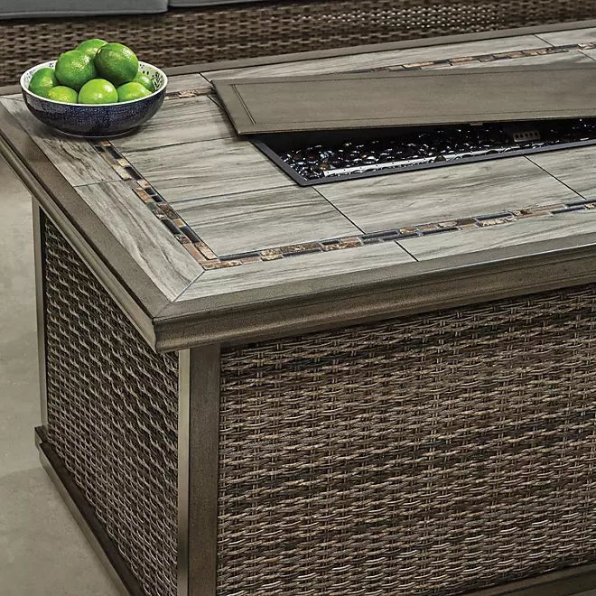 Newcastle 6-Piece Patio Deep Seating Set with Fire Pit – Smoke – Member’s Mark - Prioka