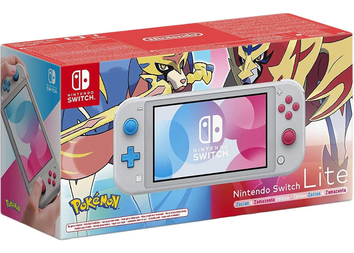 Nintendo Switch Lite Zacian and Zamazenta Pokemon Edition Gray - US Charger (HDHSGBZAA) - Prioka