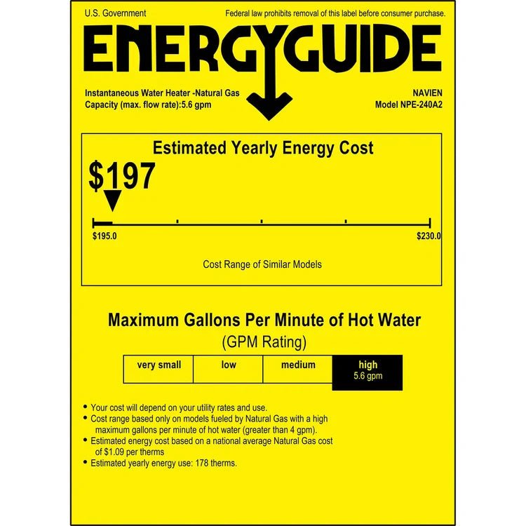 NPE-240A2 – Condensing Tankless Water Heater – 199,000 BTU - Prioka