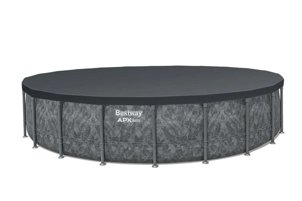 Bestway APX 365 22’x52″ Round Above Ground Swimming Pool Set with Pump and Ladder