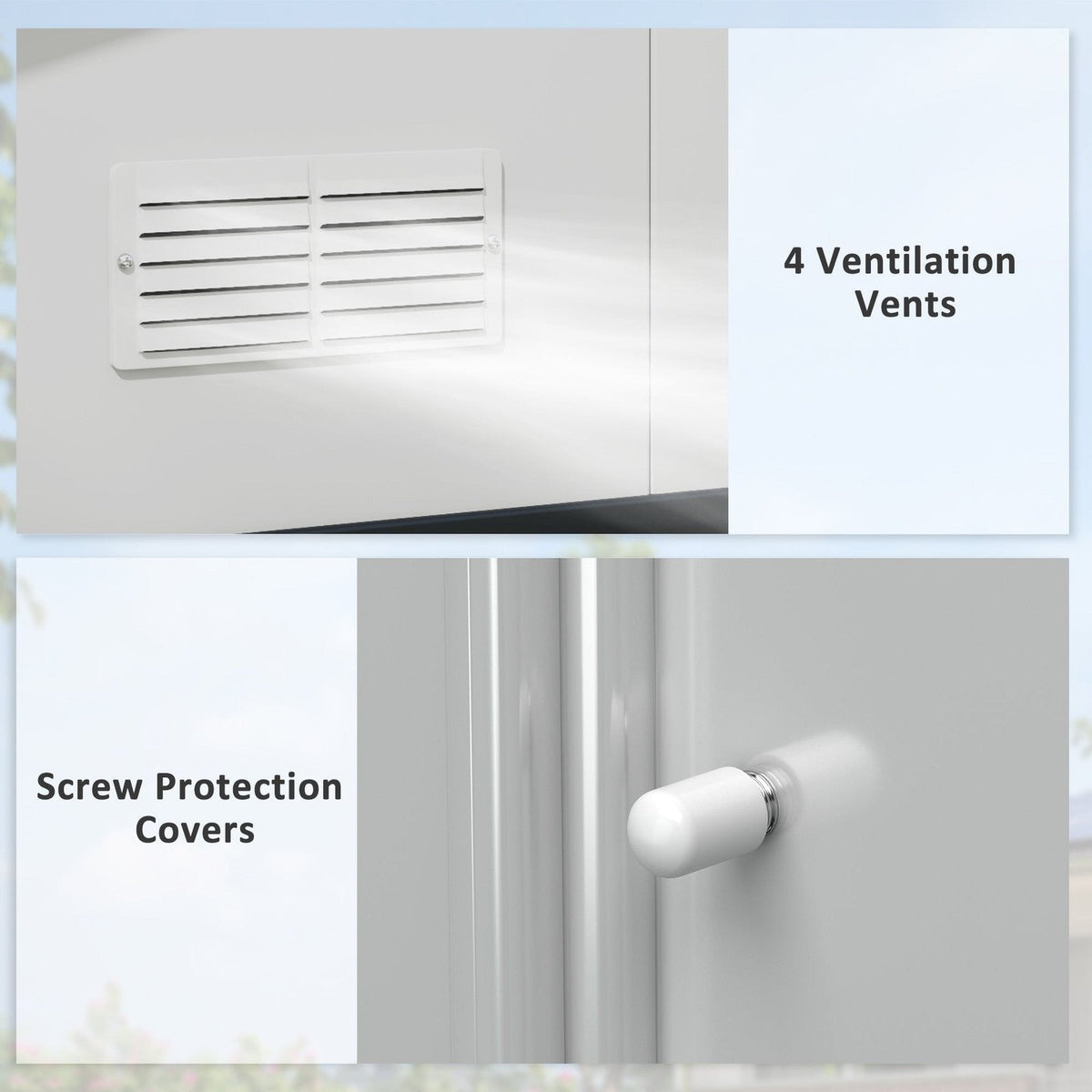 Outsunny Outdoor Storage Shed White 11′ x 13′ Galvanized Steel - Prioka