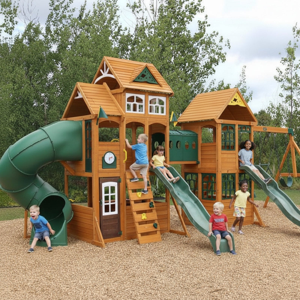 Paramount Wooden Swing Set / Playset - Prioka