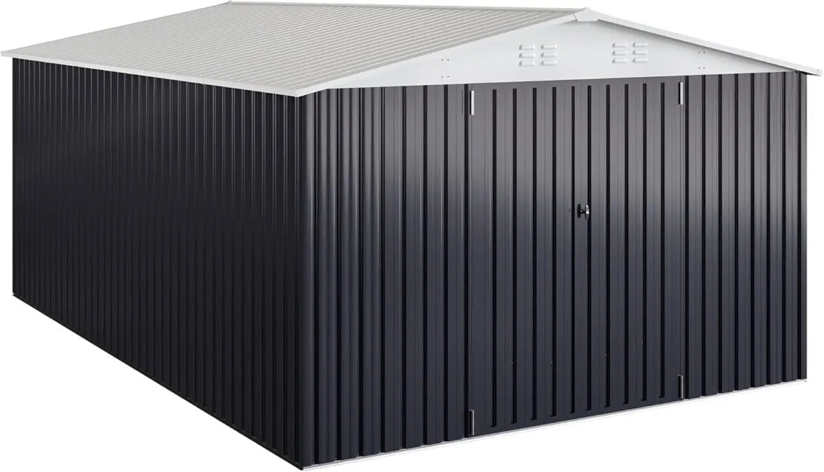 Patiowell 10 x 12 ft. Metal Outdoor Storage Shed, 119 sq. ft. - Prioka
