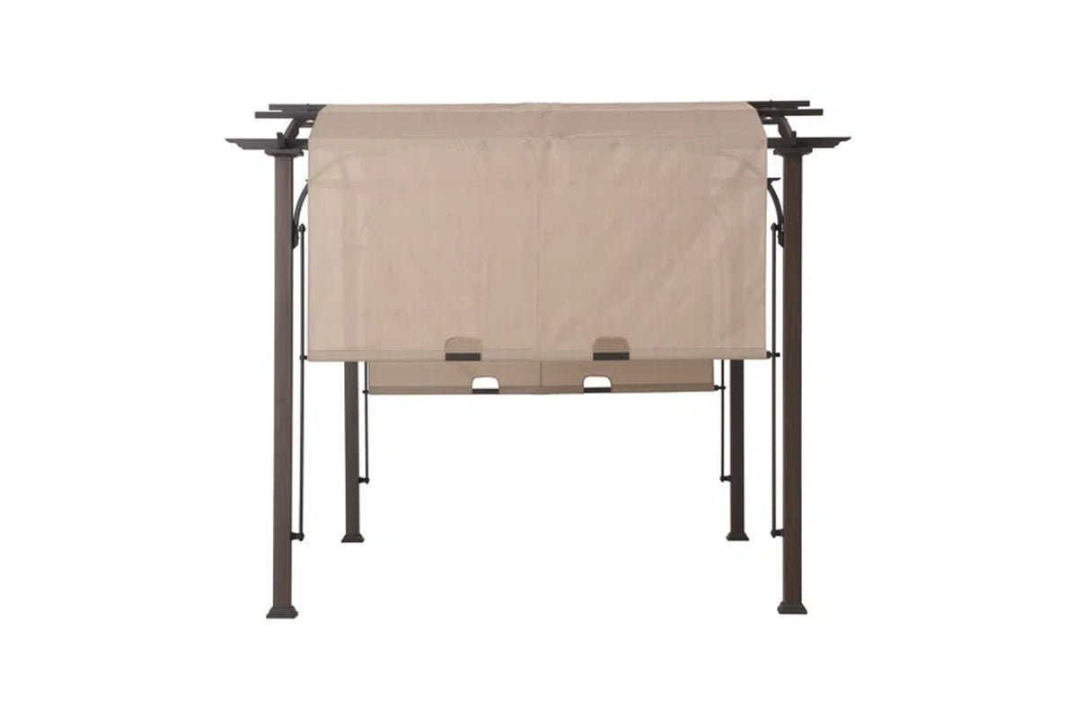 Pergola, Outdoor Steel Arched Pergola with Adjustable Canopy - Prioka