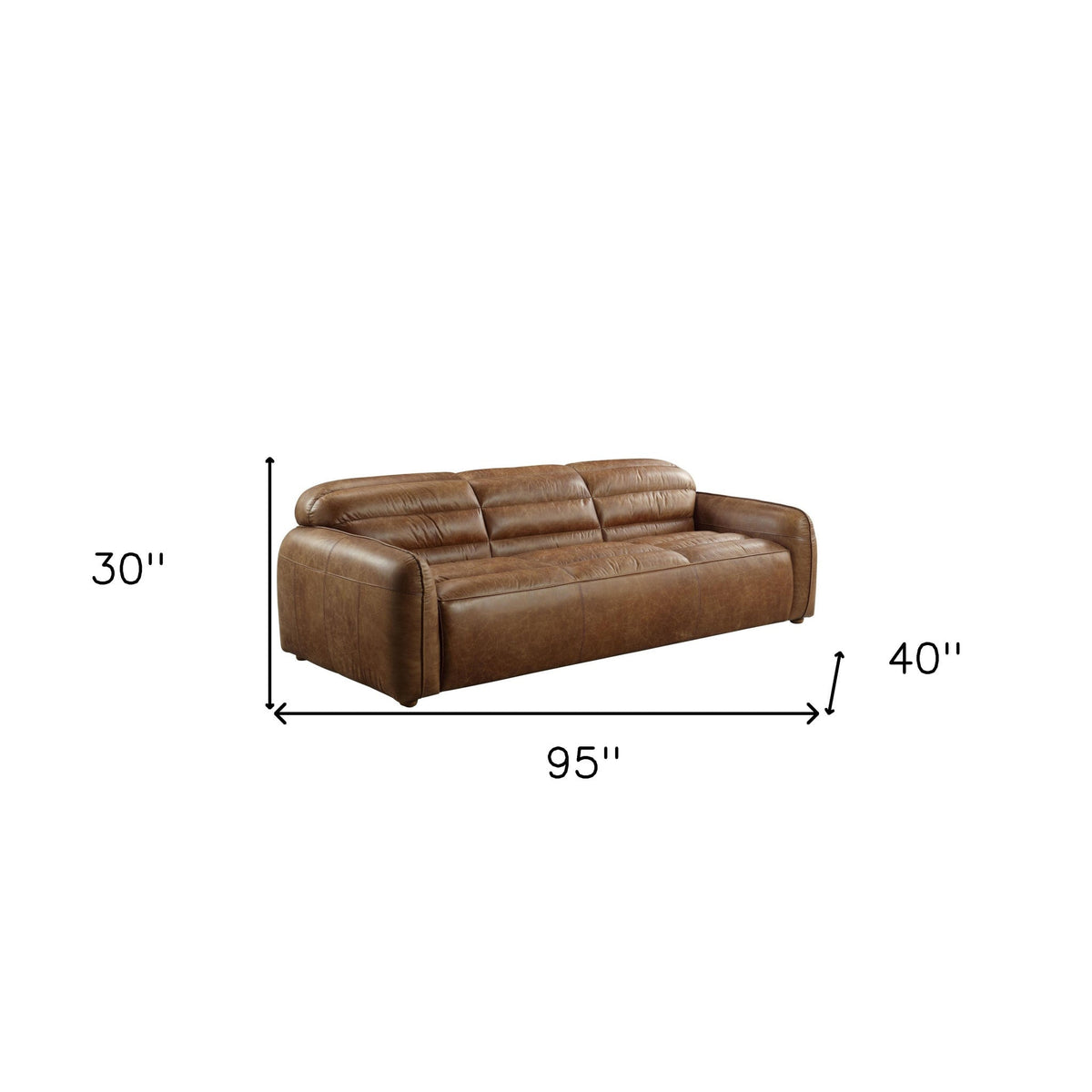 Phillips Leather Sofa – Dark Brown - Prioka