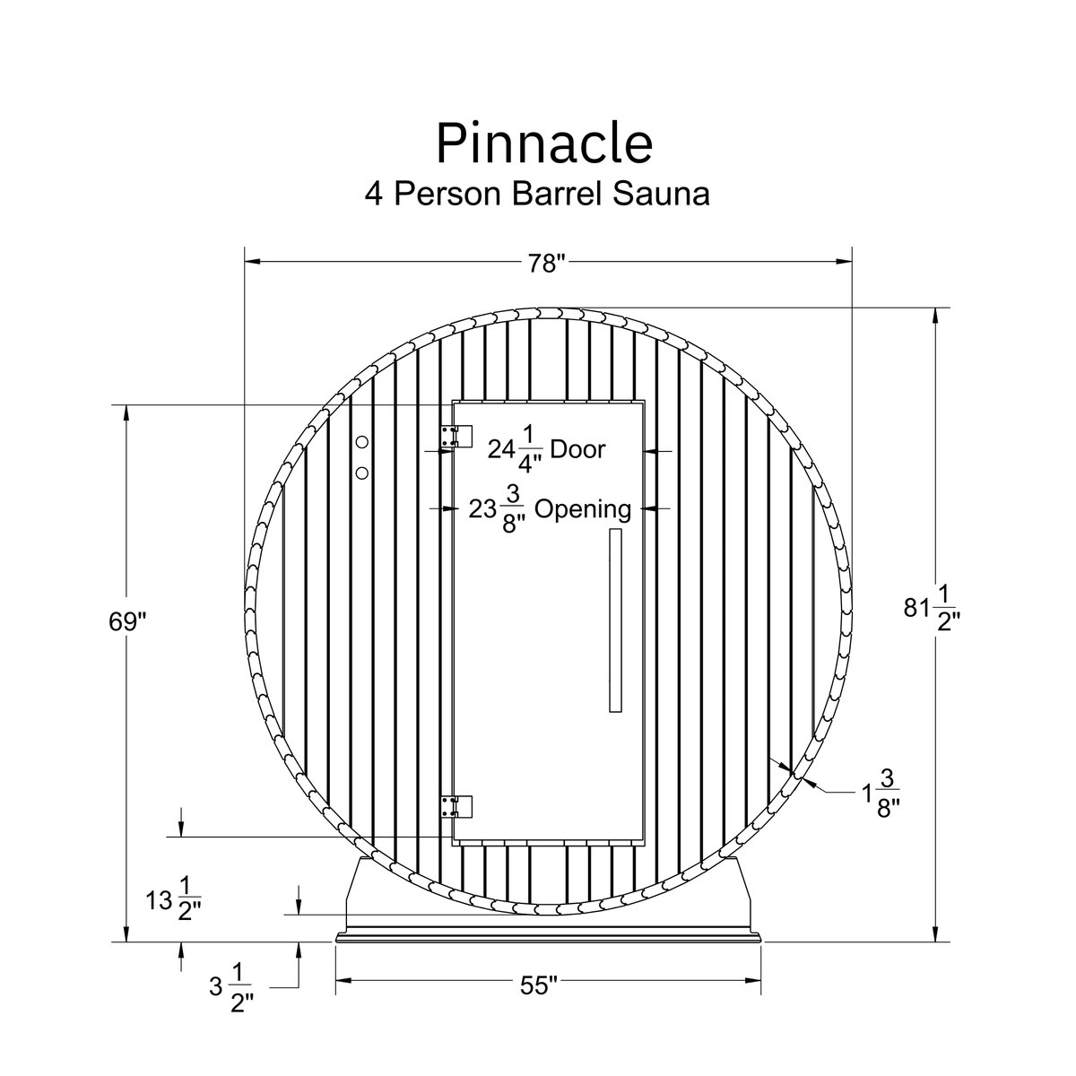 Pinnacle 4 Person Barrel Sauna - Prioka