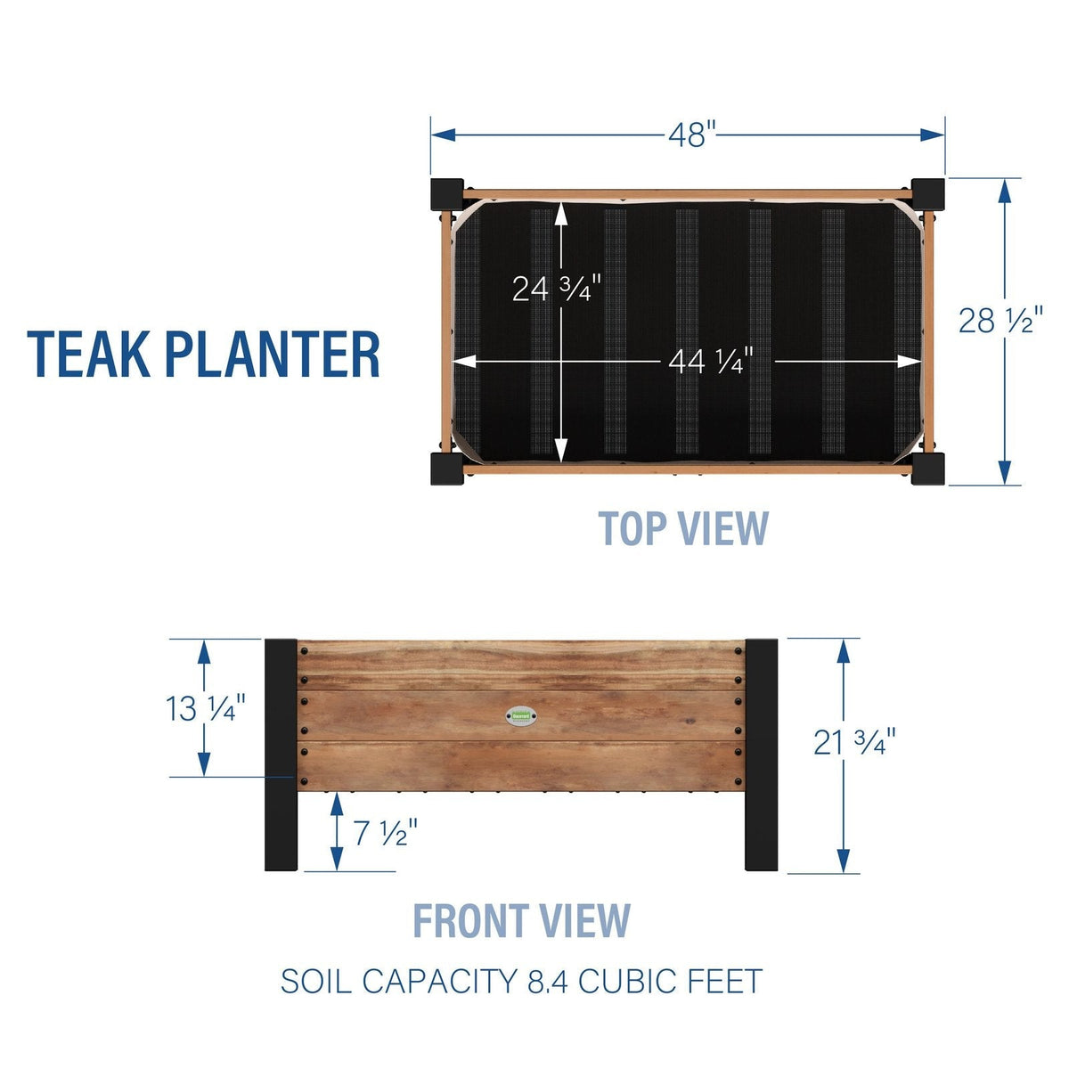 Planter 100% Authentic Teak Wood - Prioka