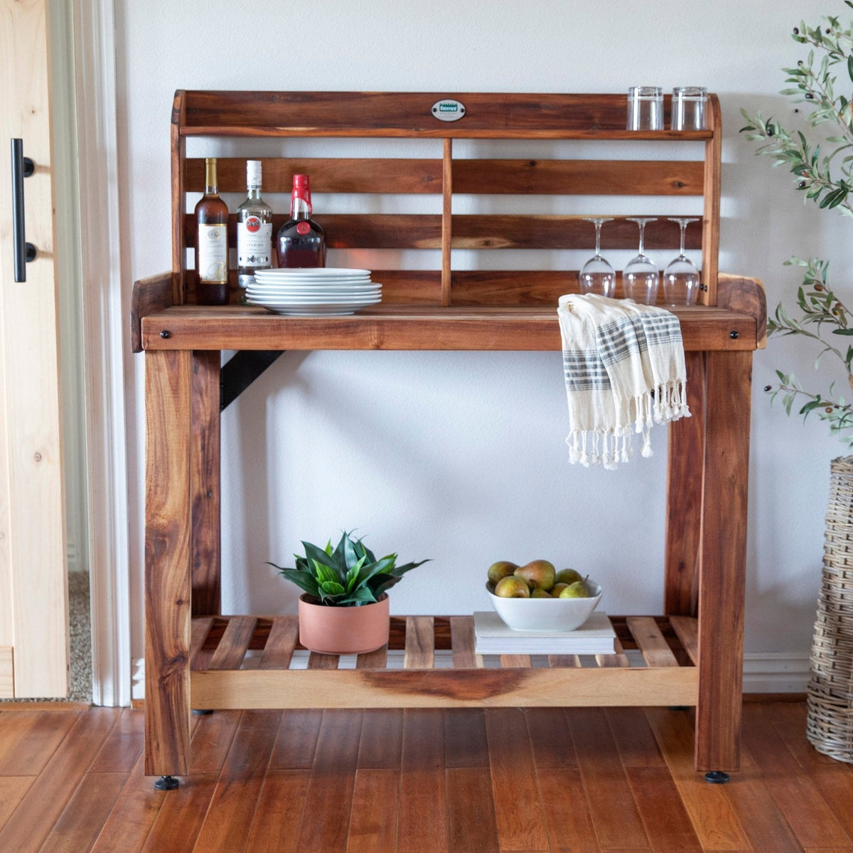 Potting Table/Bench/Serving Bar - Acacia Wood - Prioka