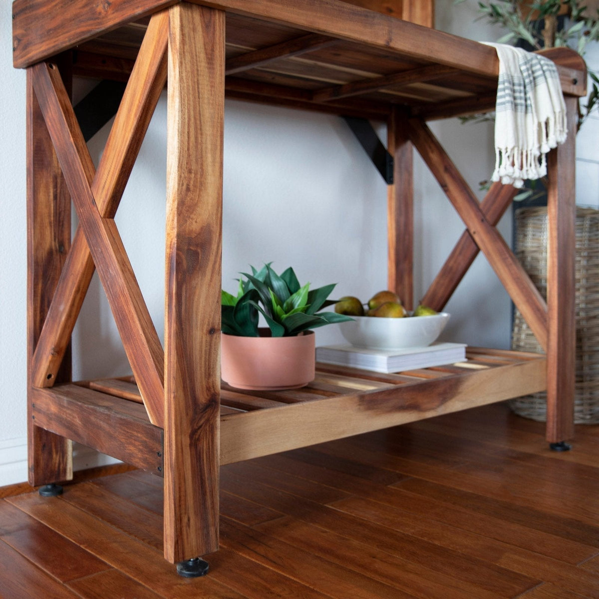 Potting Table/Bench/Serving Bar - Acacia Wood - Prioka