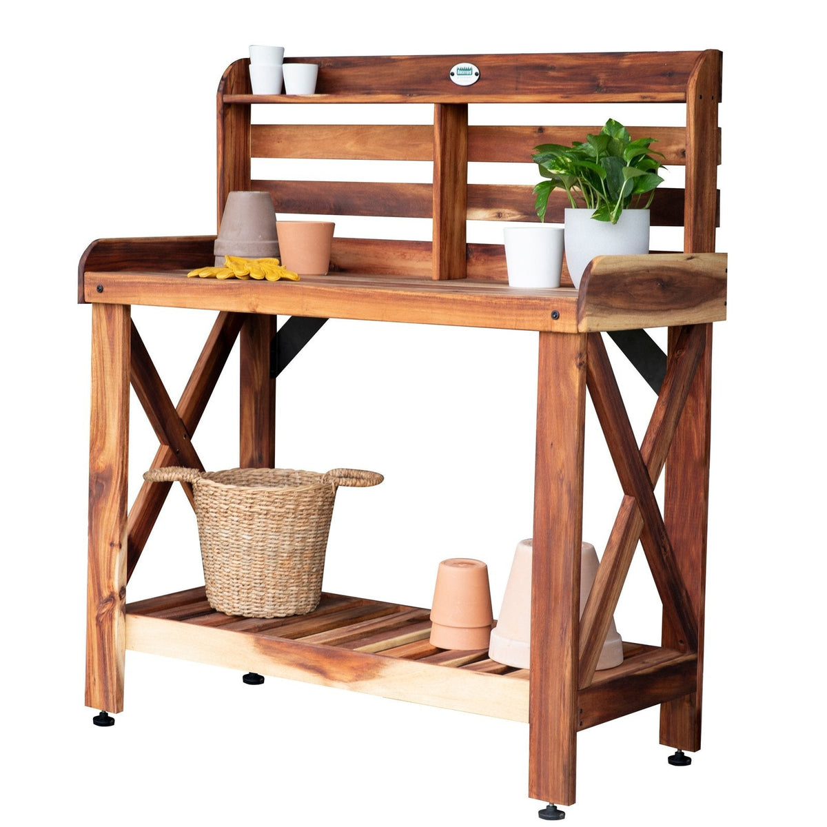 Potting Table/Bench/Serving Bar - Acacia Wood - Prioka