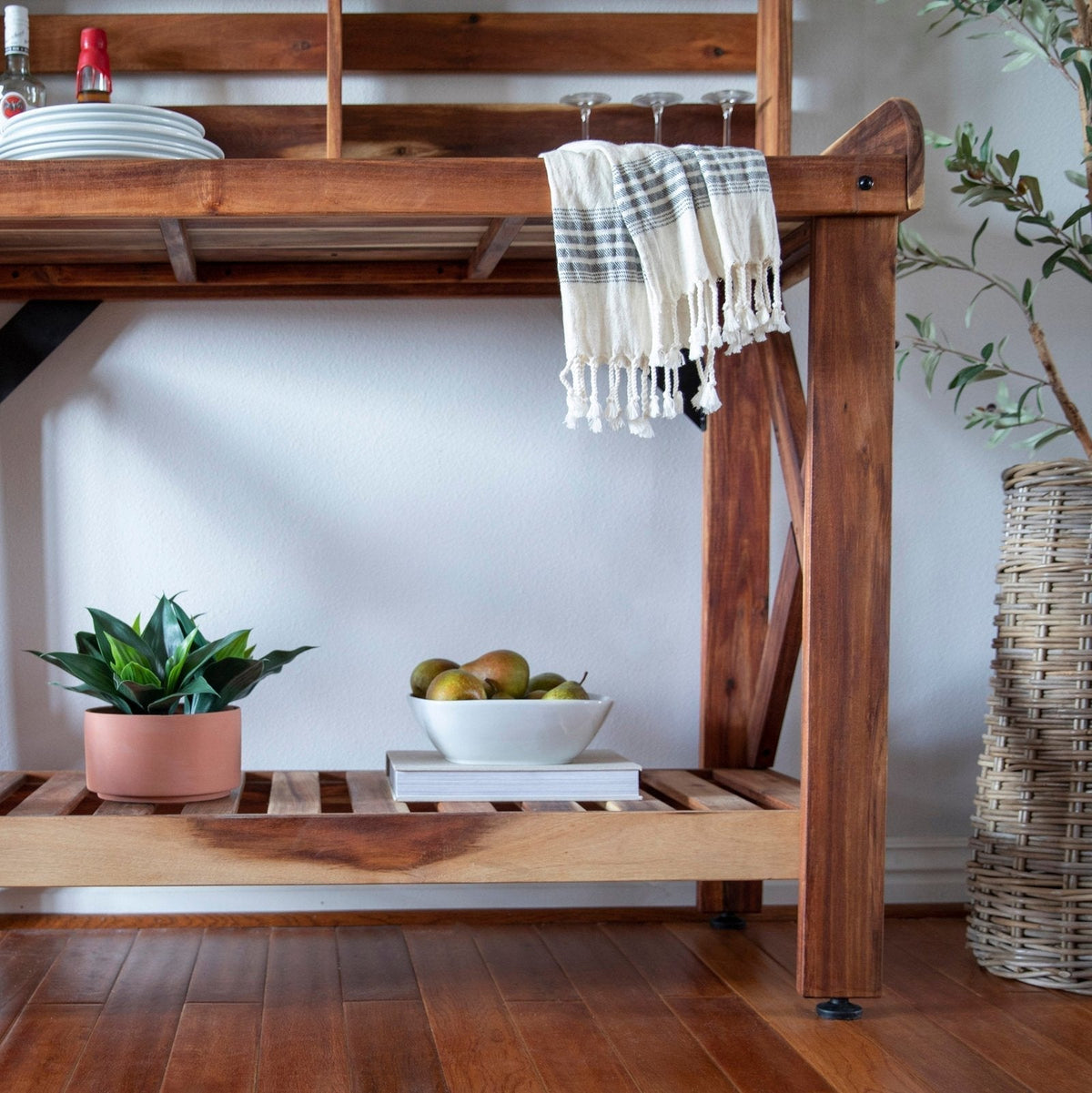 Potting Table/Bench/Serving Bar - Acacia Wood - Prioka