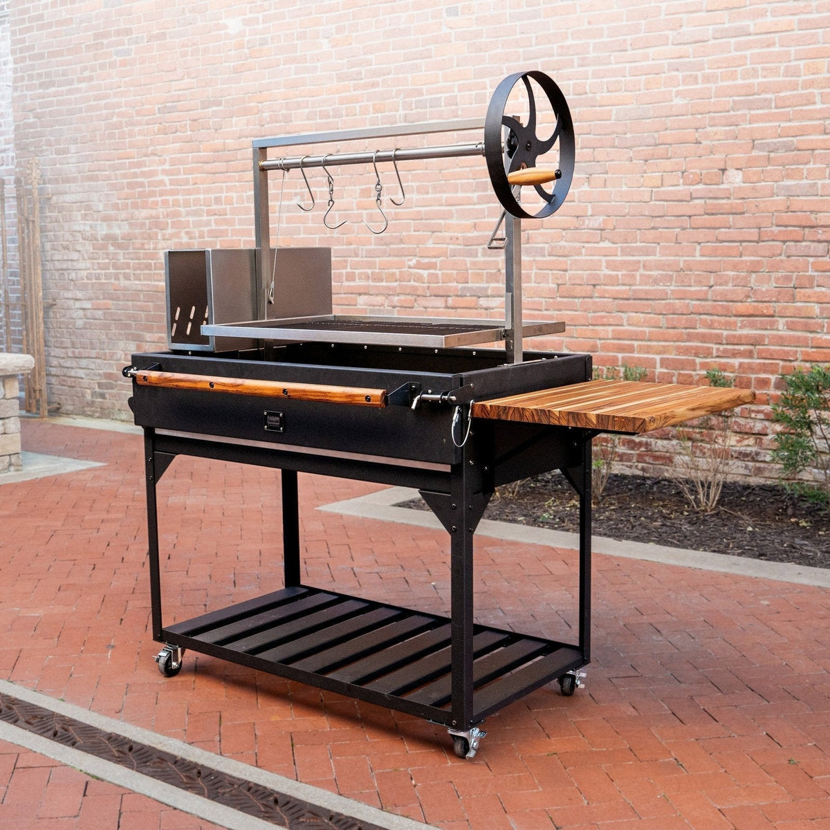 Premium Argentine/Santa Maria BBQ Grill with Wood Fire and Charcoal Grill - Prioka