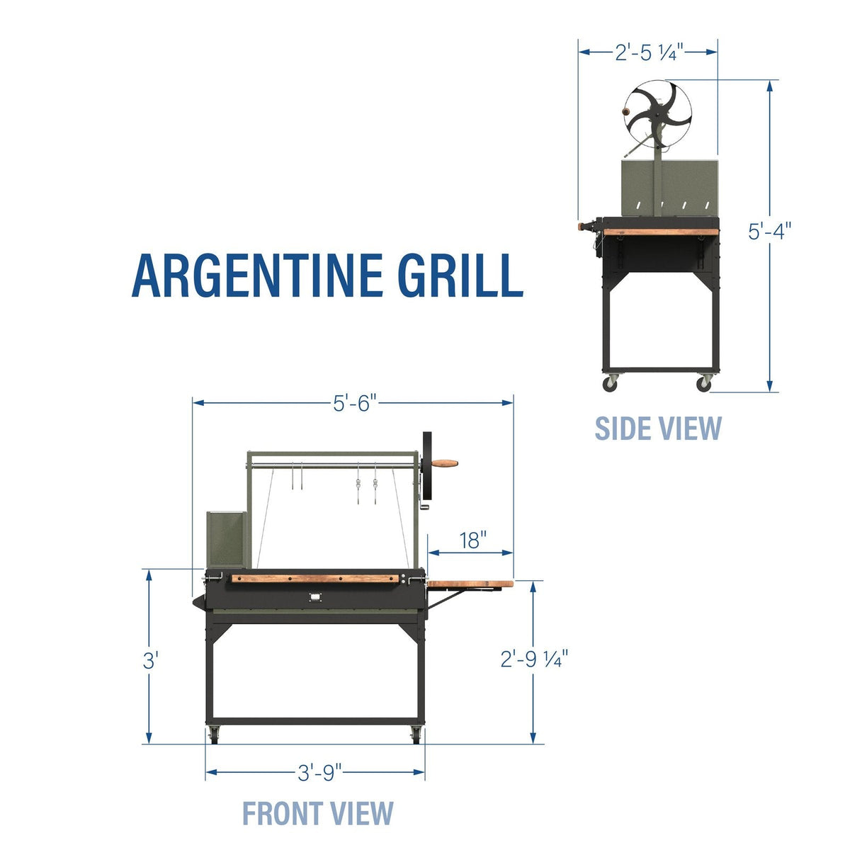 Premium Argentine/Santa Maria BBQ Grill with Wood Fire and Charcoal Grill - Prioka