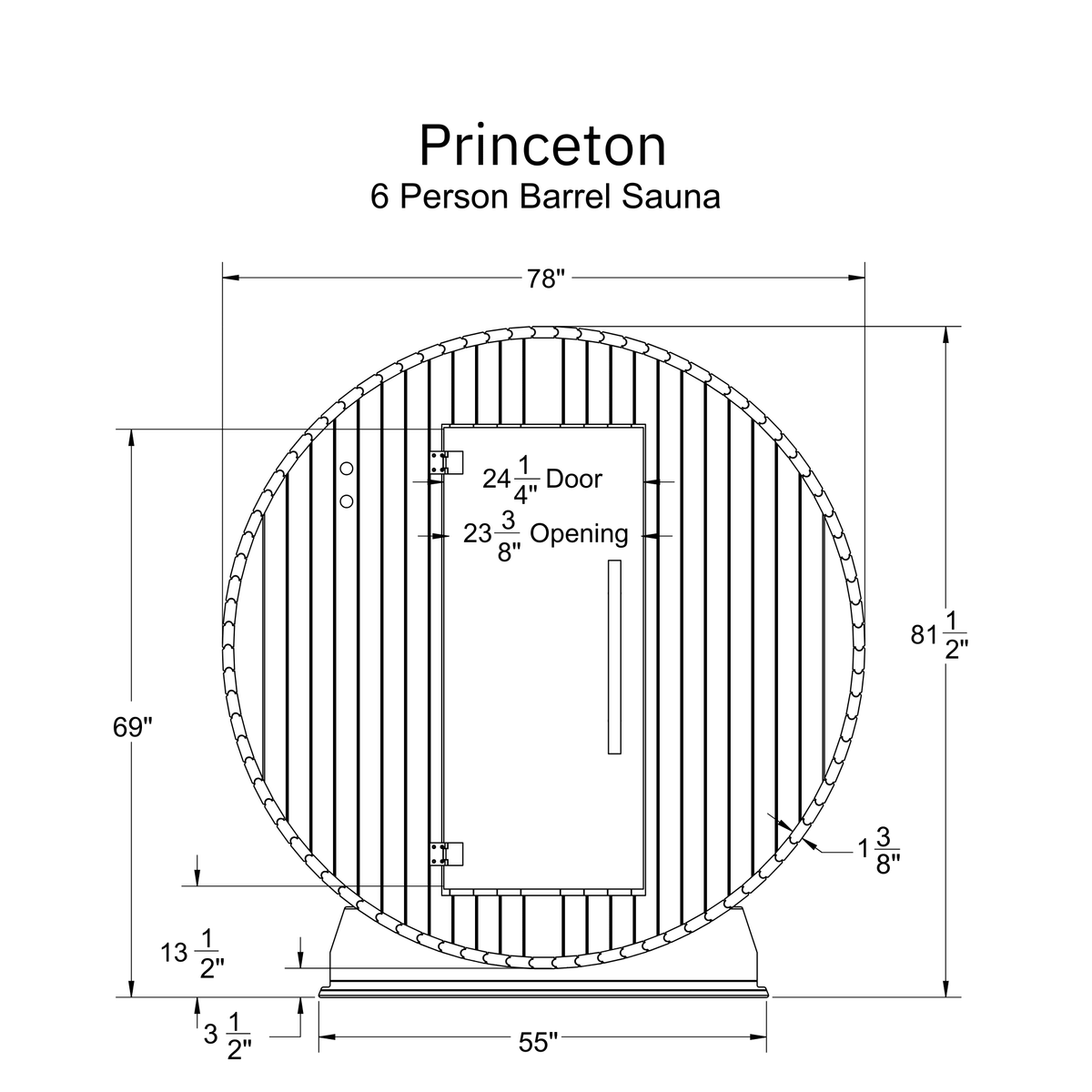 Princeton 6 Person Barrel Sauna - Prioka