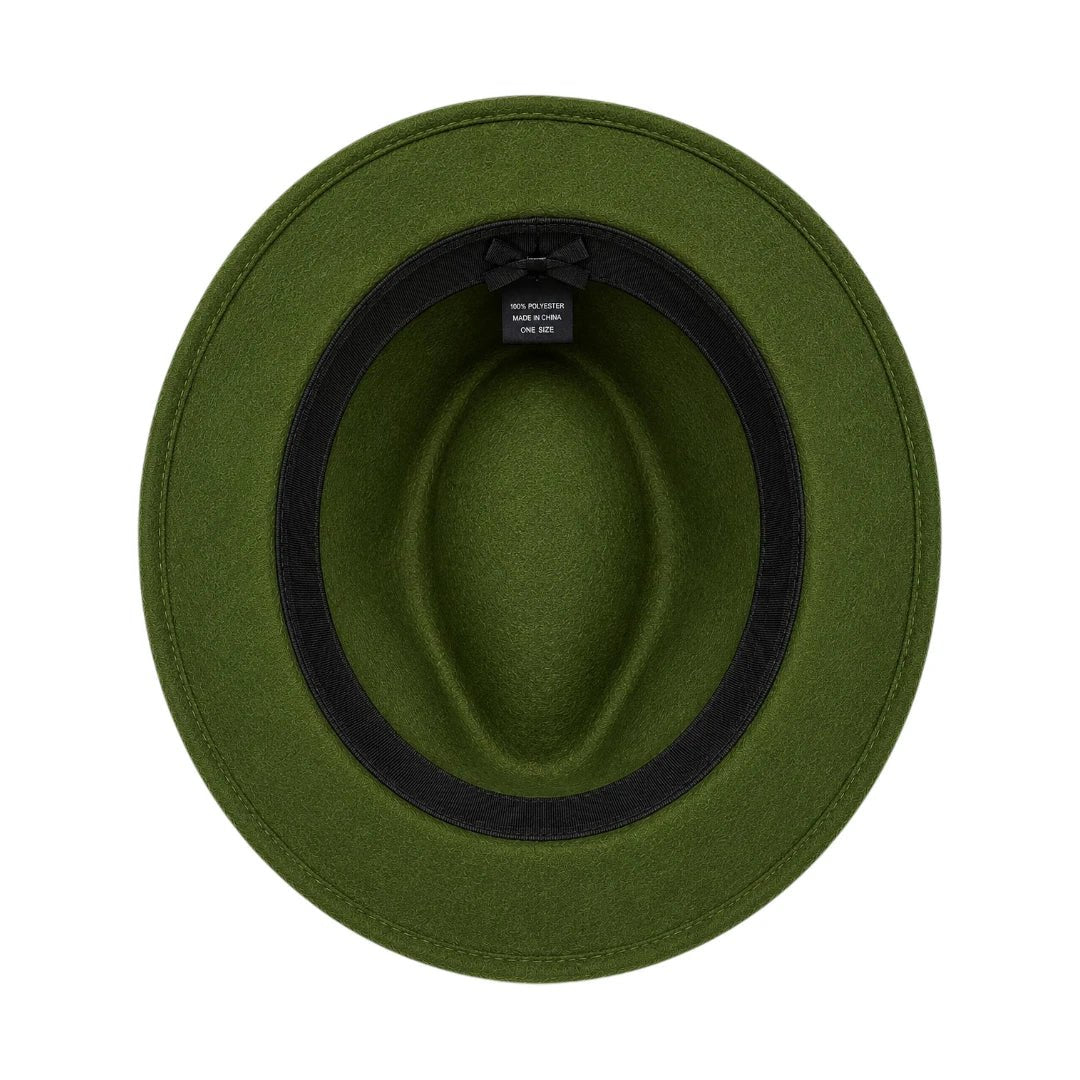 PRIOKA Classic Olive Green Fedora Hat - Prioka