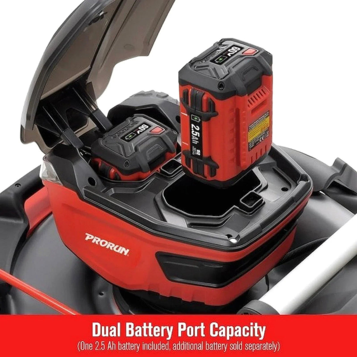 PRORUN 60V 21-Inch Steel Deck Cordless Push Lawn Mower with 2.5 Ah Battery and Charger - Prioka