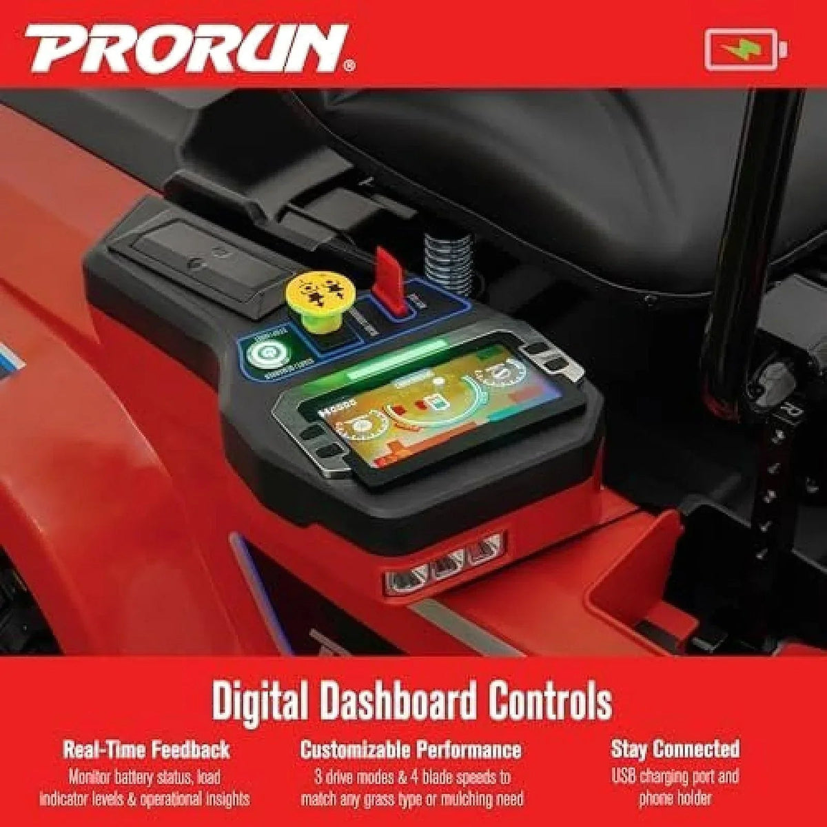 PRORUN PZT60V42 60V 42-inch Brushless Electric Zero Turn Riding Lawn Mower - Prioka