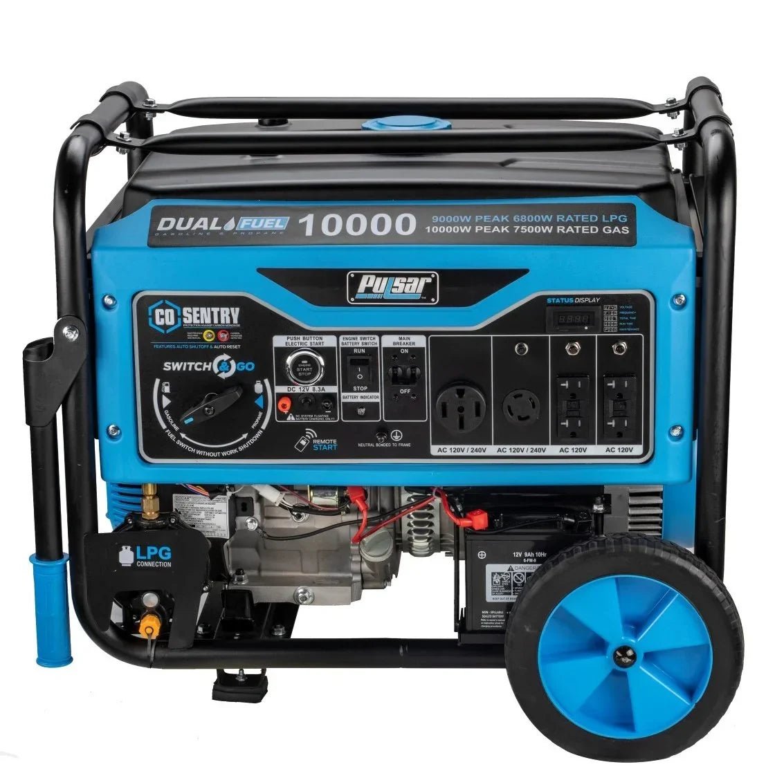 Pulsar 10,000 Watt Dual Fuels Portables Generator PG10000BRCO - Prioka