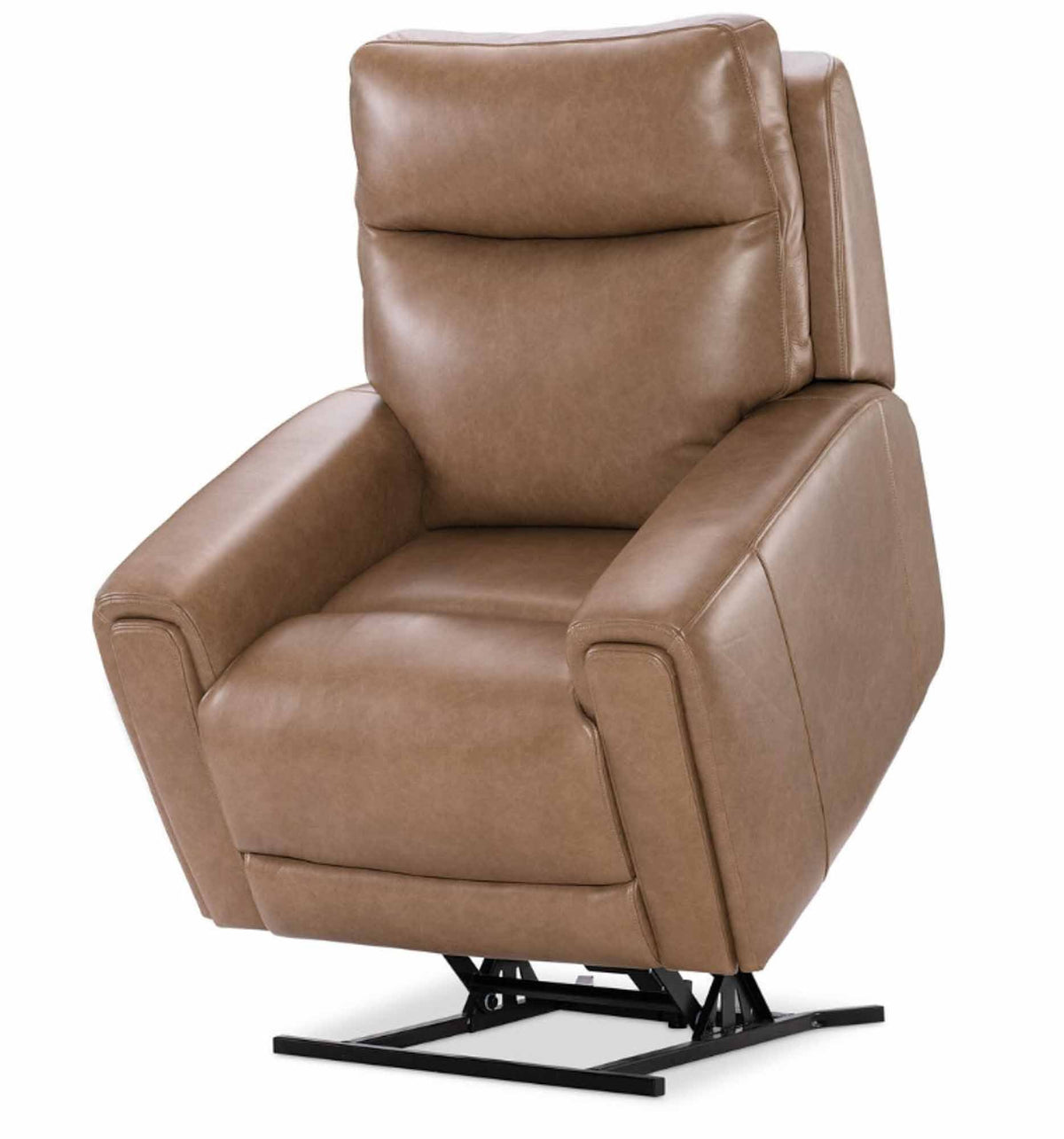Raze Leather Power Lift Recliner With Articulating Headrest And Lumbar In Light Brown - Prioka