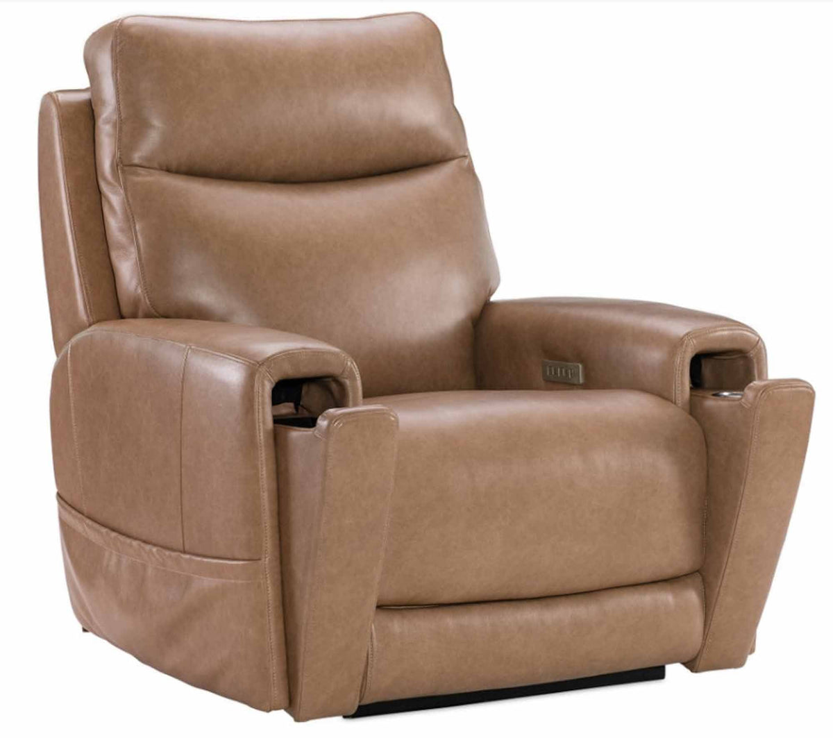 Raze Leather Power Lift Recliner With Articulating Headrest And Lumbar In Light Brown - Prioka
