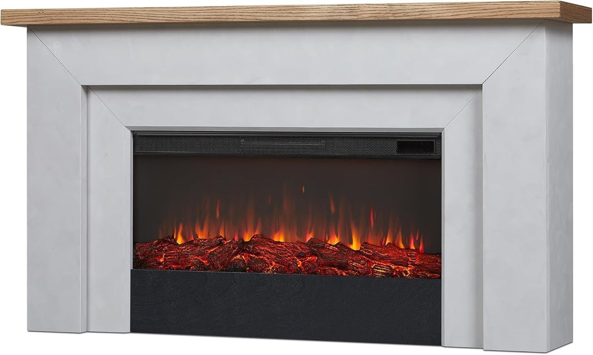 Real Flame Malie 68″ Electric Fireplace with Mantel & Remote Control - Prioka