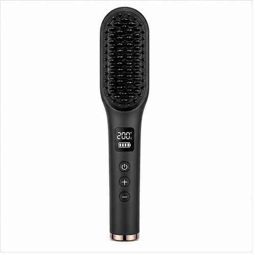 Rechargeable Hair Straightening Brush 160–200°C Digital Temperature Control Portable - Prioka