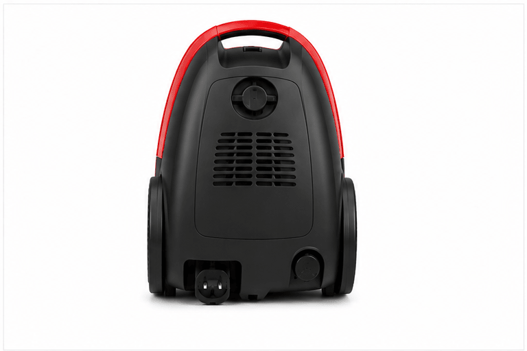 Red Canister Vacuum Cleaner with Hose, Telescopic Wand and Floor Nozzle - Prioka