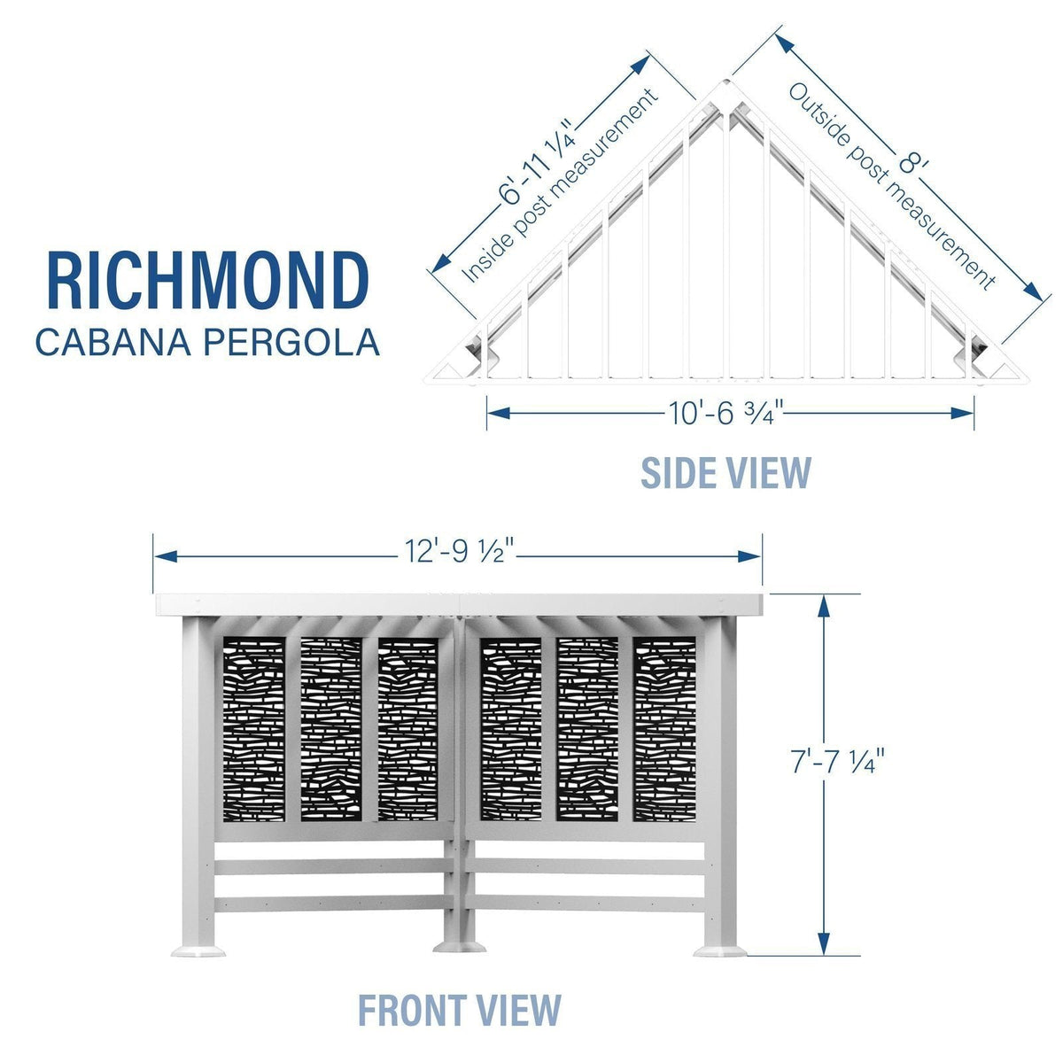 Richmond Modern Steel Cabana Pergola - Prioka