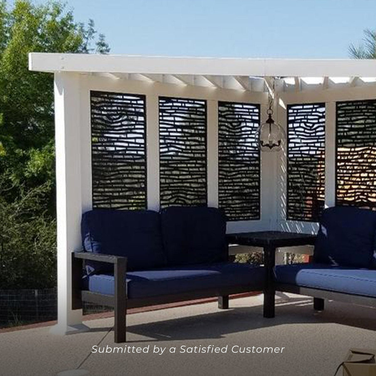 Ridgedale Modern Steel Cabana Pergola with Conversational Seating - Prioka