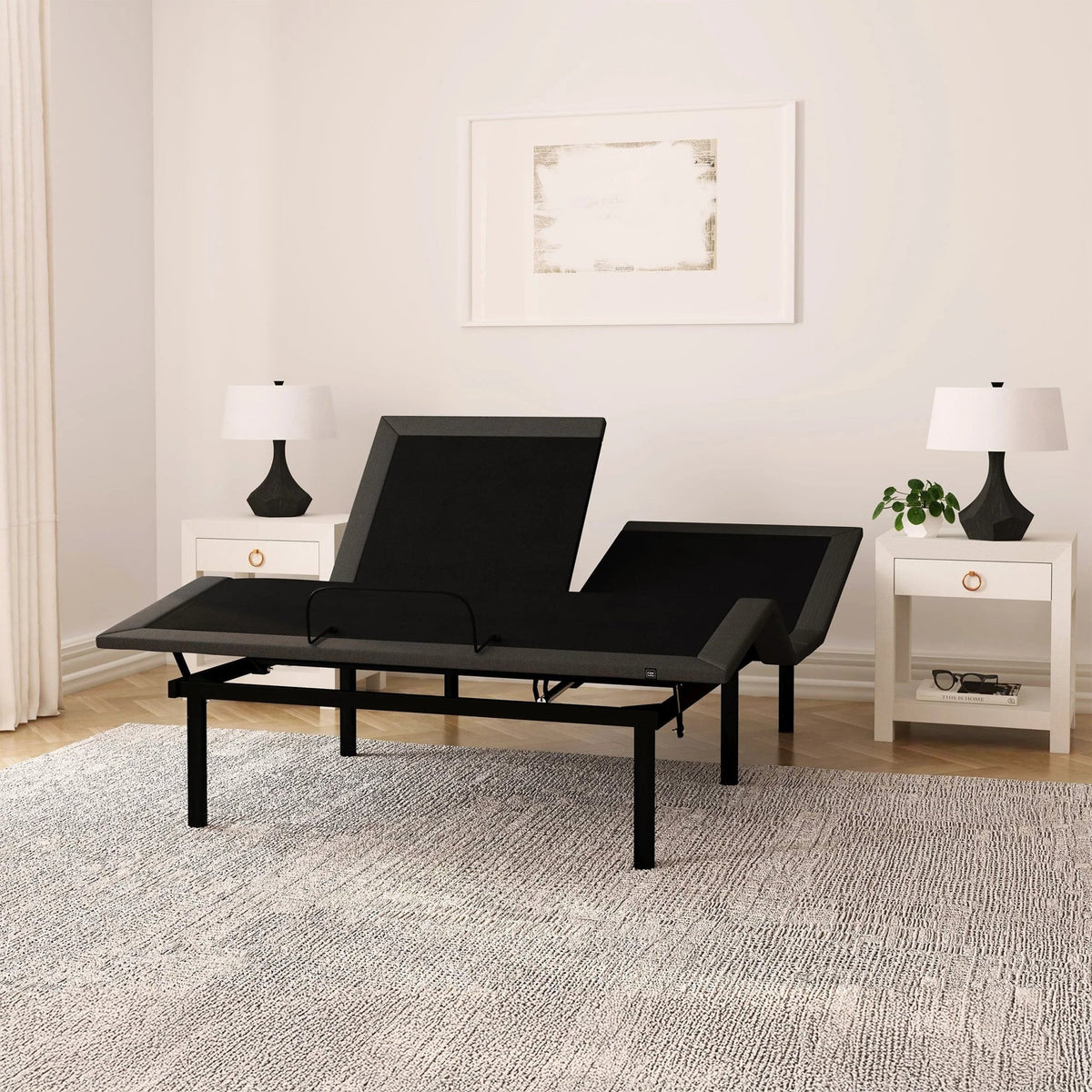 Rize Split Head Adjustable Bed Base - Dual Foot Positioning - 850 lb Capacity. - Prioka