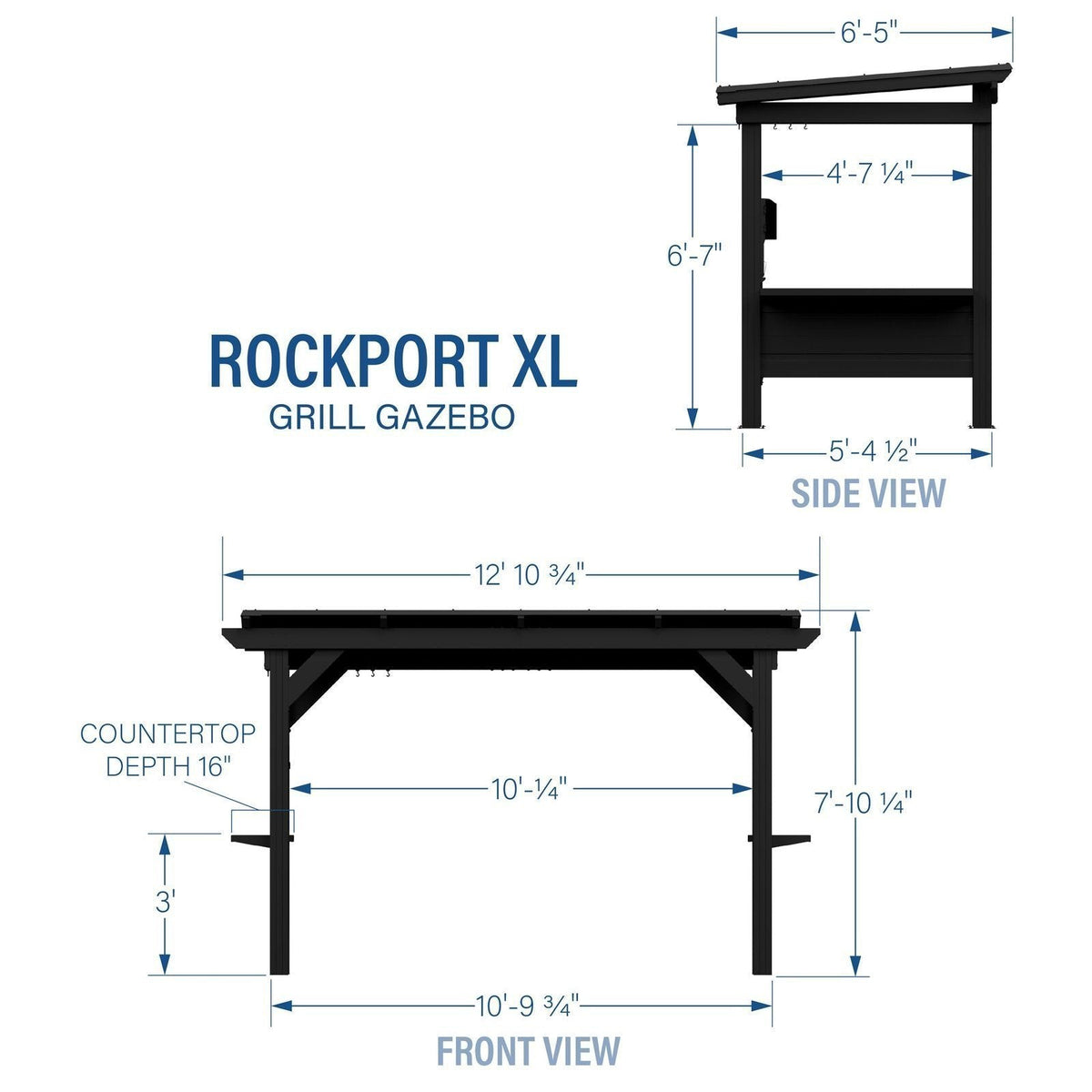 Rockport XL Steel Grill Gazebo - Prioka