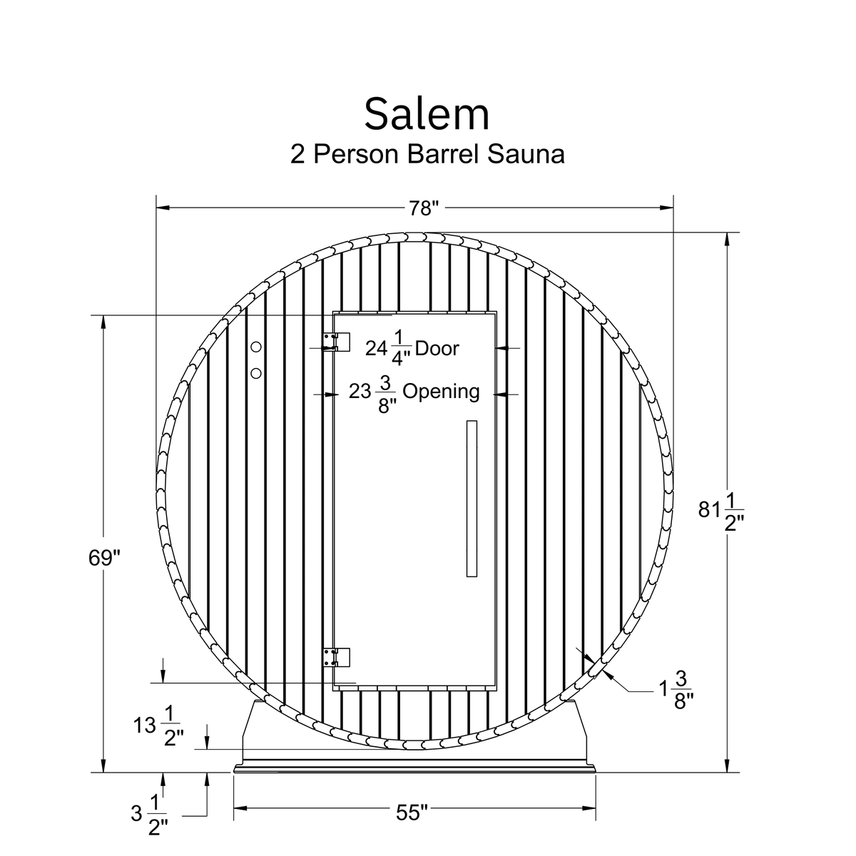 Salem 2 Person Barrel Sauna Kit - Prioka