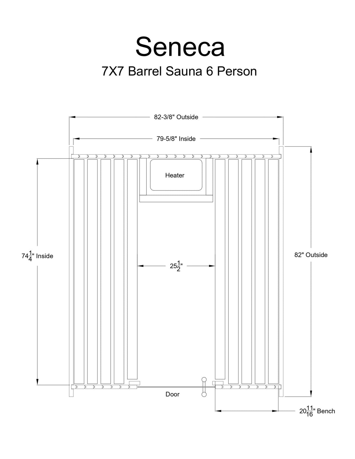 Seneca 6 Person Barrel Sauna - Prioka