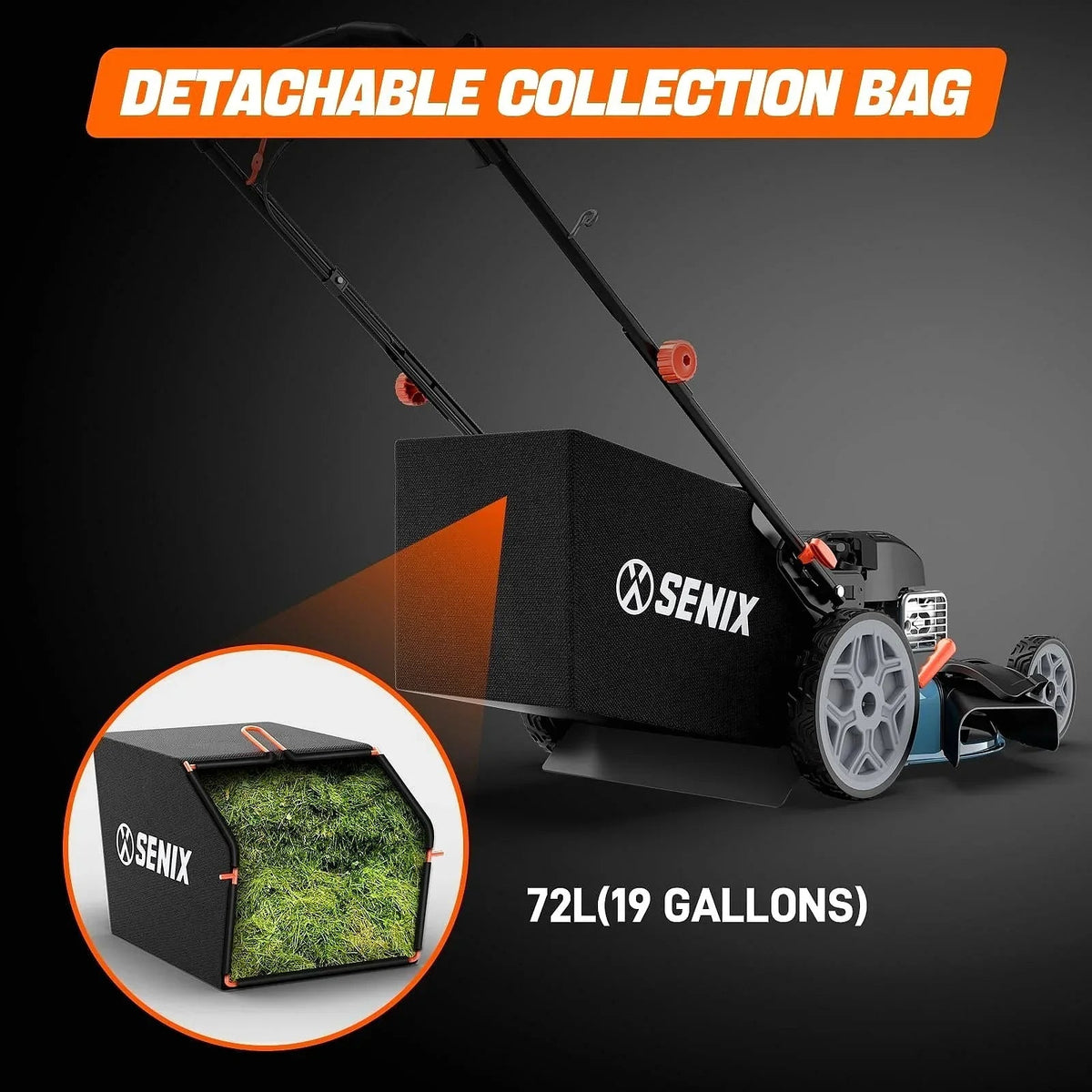 SENIX LSSG-H2 22-Inch Self-Propelled Gas Lawn Mower with 163cc 4-Cycle Briggs & Stratton Engine - Prioka