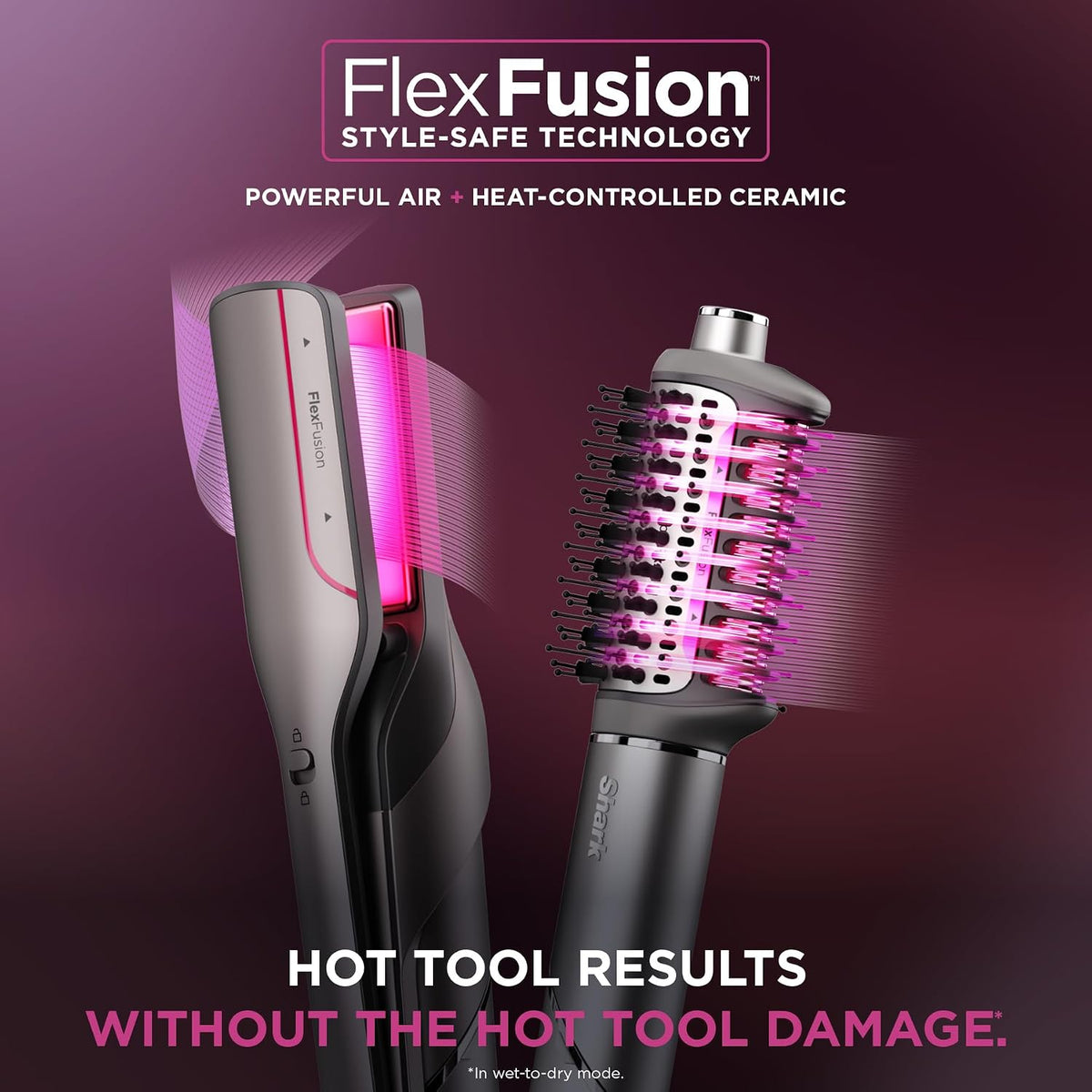 Shark FlexFusion HD651S Ceramic Air Styler & Hair Straightener – Metallic Mist - Prioka